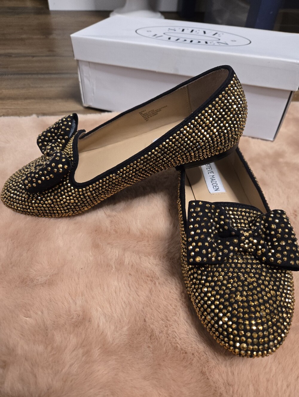 Steve Madden Black/Gold Marble Loafer